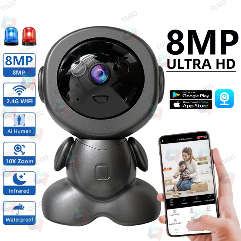 Home Security Robot - Kamera robota monitorującego 8MP WiFi, obrotowa