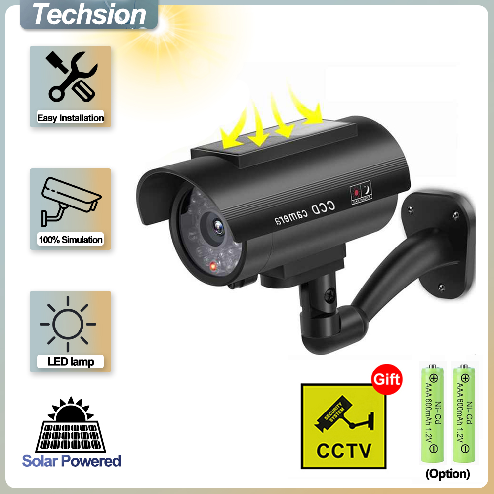 Home Security And Cctv - Panel słoneczny Dummy kamera monitorująca,Zewnętrzna fałszywa