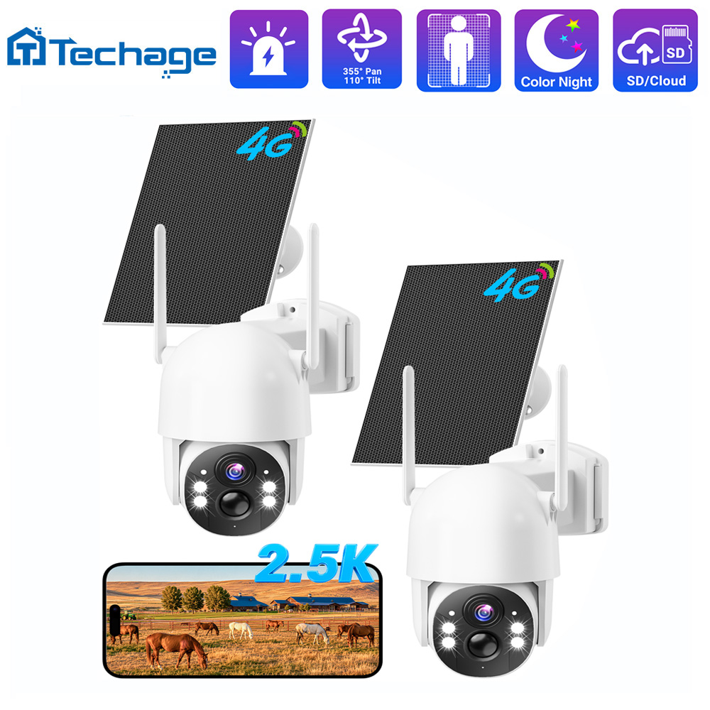 Home Security Outdoor Camera System - Techage 4G LTE solarna kamera bezpieczeństwa