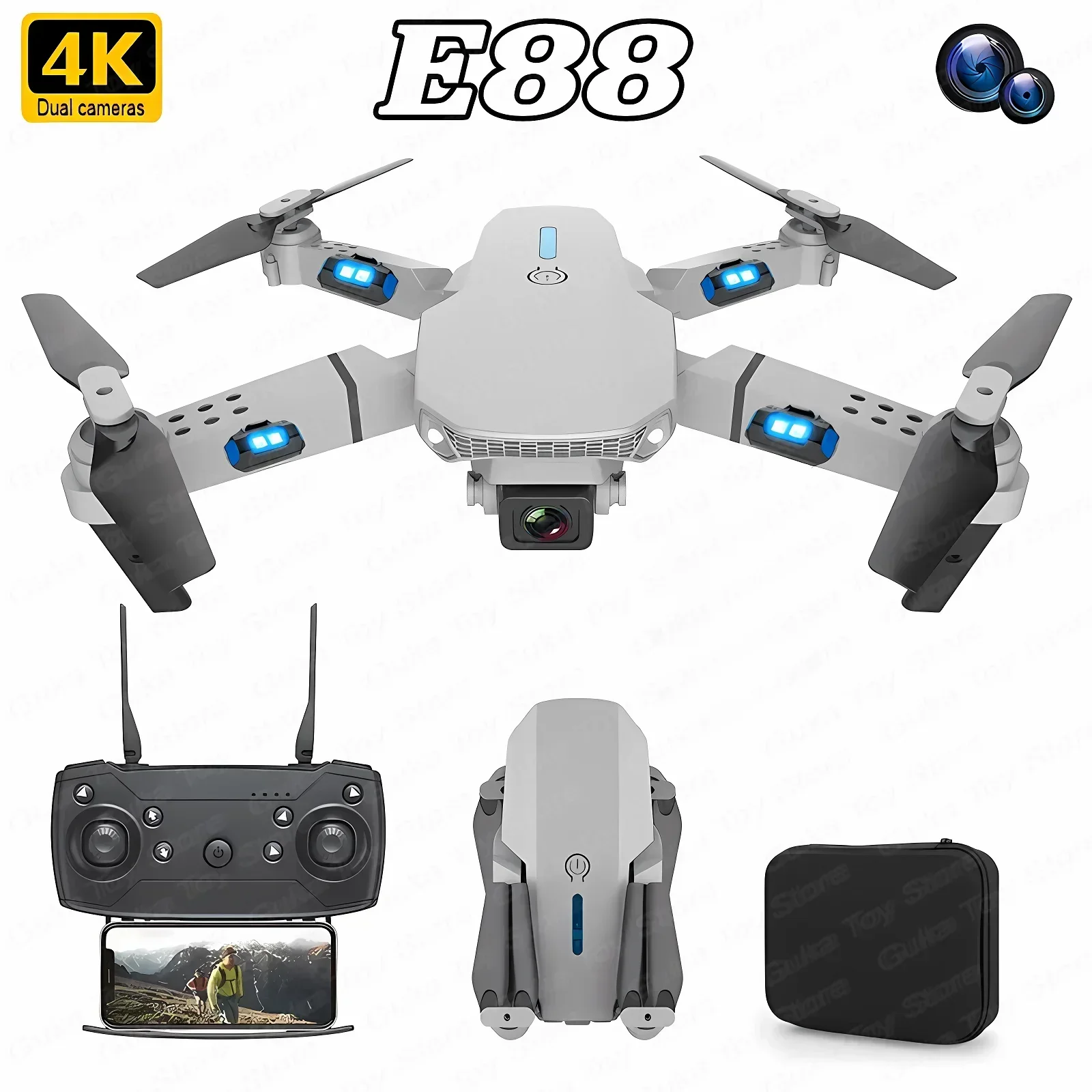 Home Security Cameras Outdoor - E88 Pro WIFI FPV Drone Wide