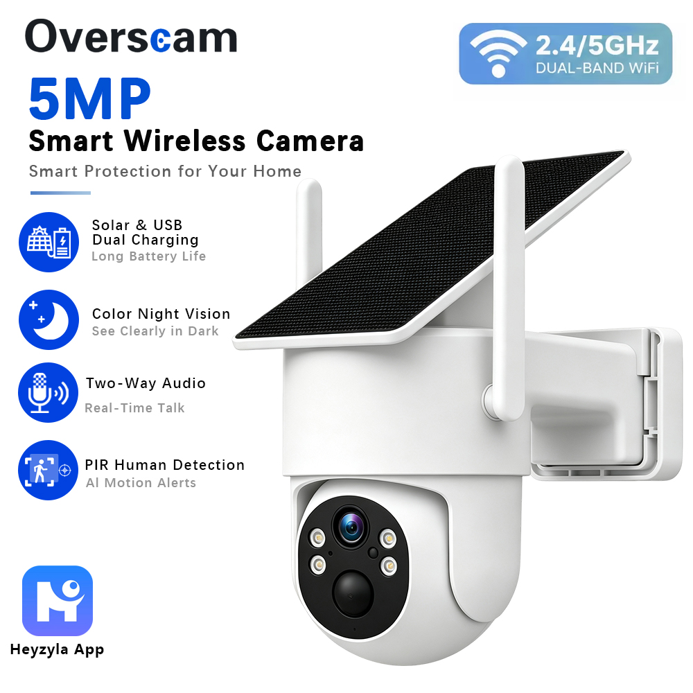 Home Security Outdoor Camera System - Kamera PTZ 5MP zasilana energią słoneczną