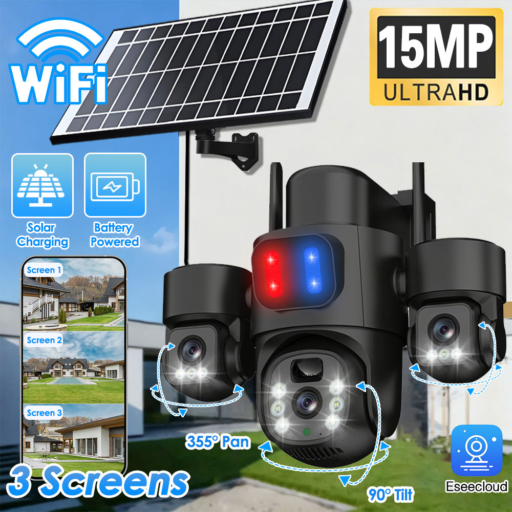 Home Security Outdoor Camera System - Zewnętrzna kamera solarna PTZ z Wi-Fi,