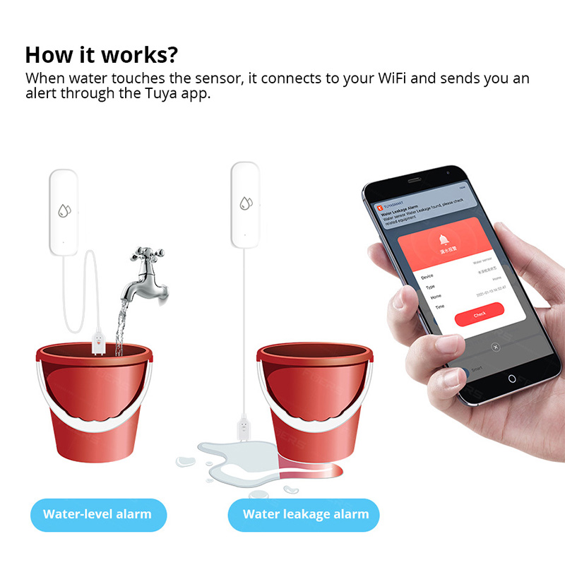 Czujnik wycieku wody Tuya WiFi – Home Security With Monitoring recenzja i cena